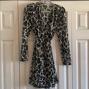 Leopard print wrap dress